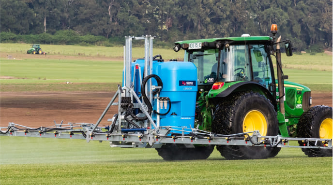 LS Series on a tractor spraying turf
