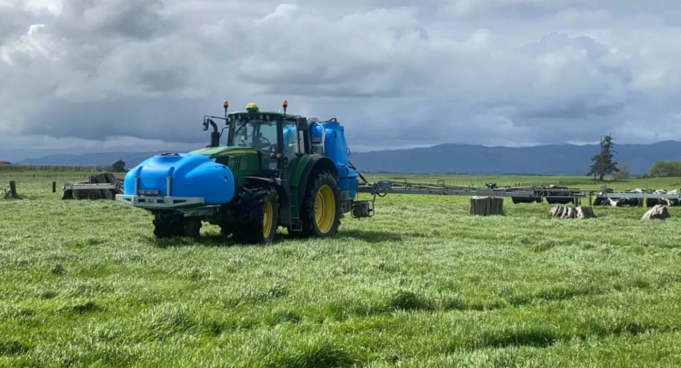 1500 Litre Front Mount Tank on a tractor with an LK Linkage Sprayer