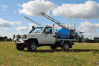 Hydraulic Ute/Truck Sprayer in a field