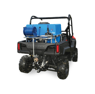 Deckmount sprayer on a farm vehicle