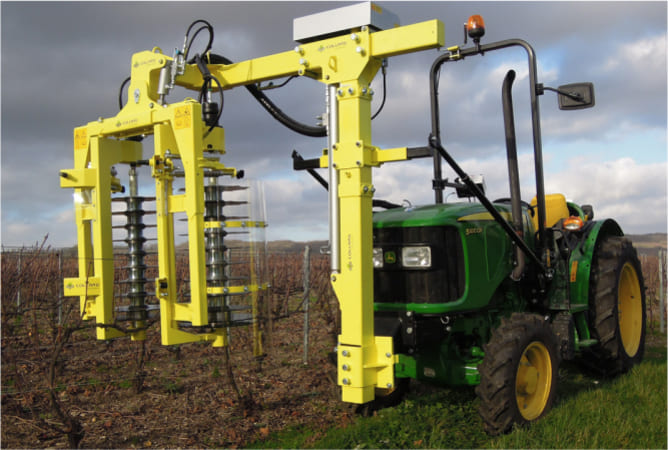Collard Pre Pruner and Tractor in a vineyard