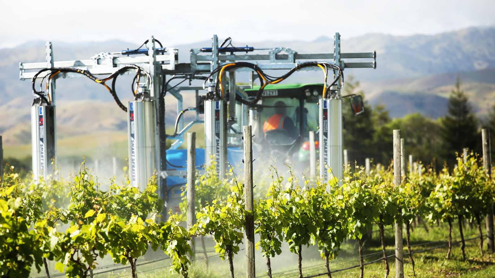 Smart Sprayer spraying in the vines