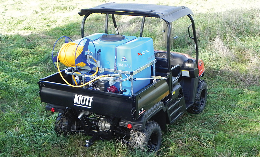 Deckmount sprayer in the back of a Ute