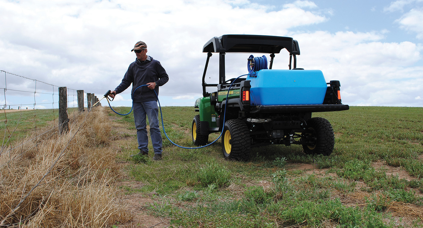 Farmer spot spraying an EZI-Spot 200