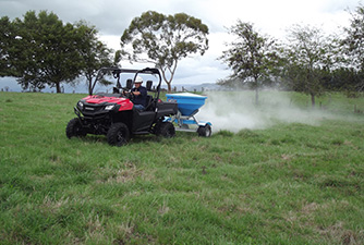 BA Pro-Spread Trailed Fertiliser Spreader in a field