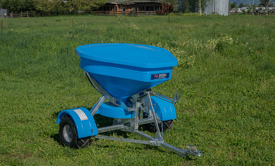 BA Pro-Spread Trailed Fertiliser Spreader in a field