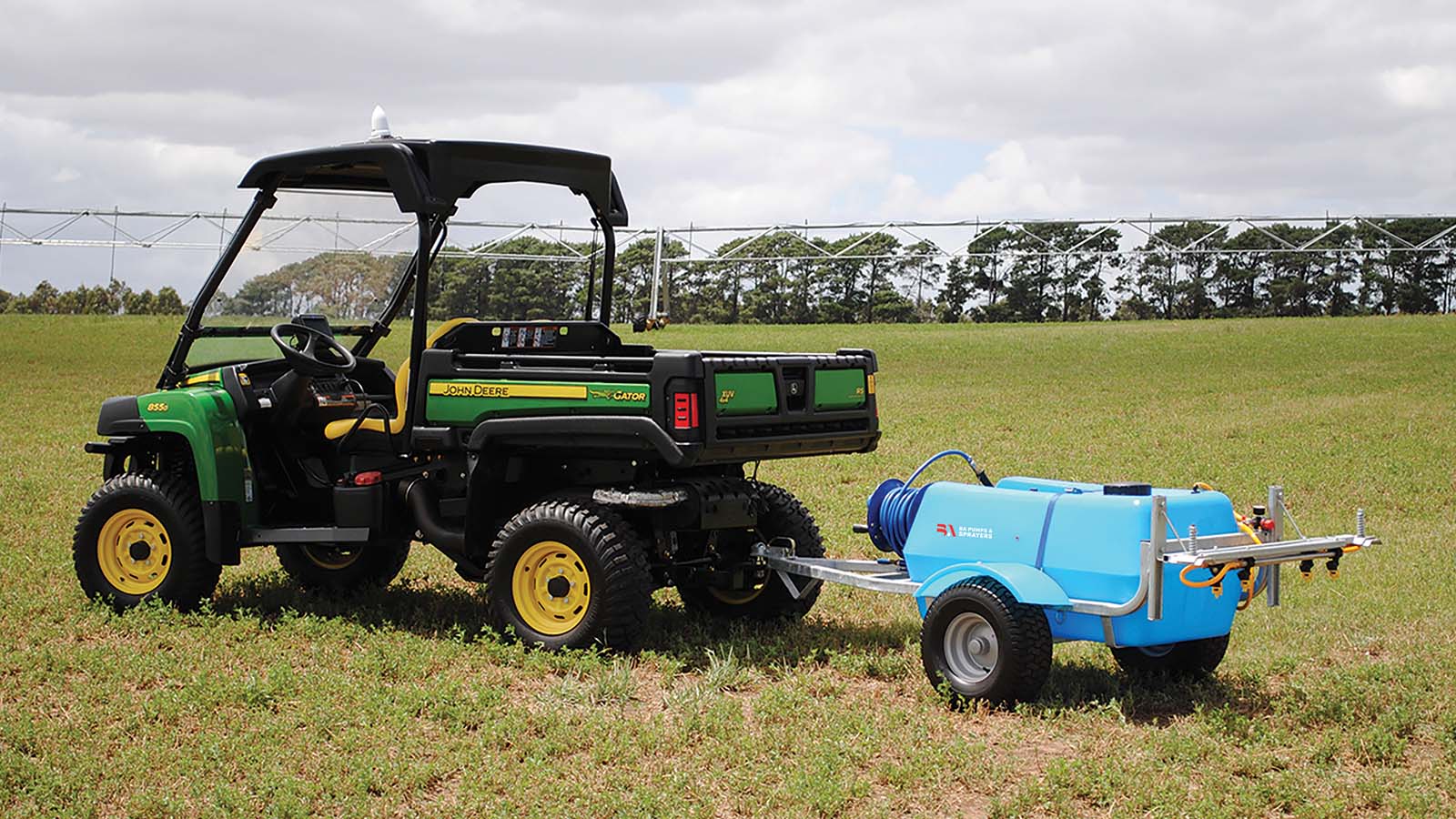 EZI-Spot Petrol Trailed Sprayer on the back of an ATV