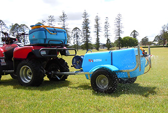 EZI-Spot Petrol Trailed Sprayer on the back of an ATV