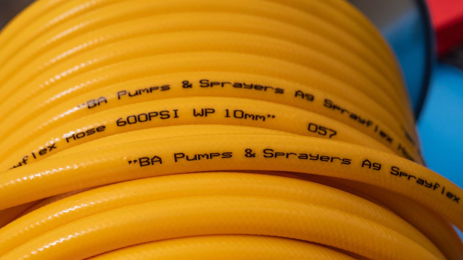 Close up of BA hose on a hose reel