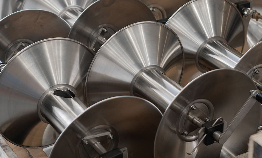 Stainless Steel Hose Reels in a box