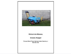 Greens Keeper User Manual Cover
