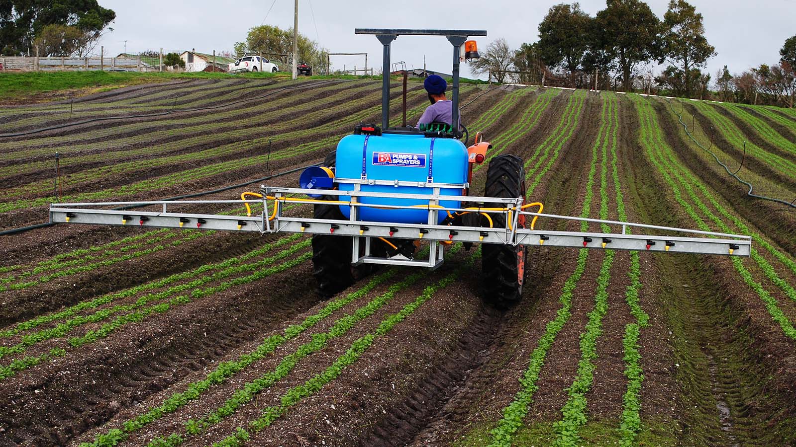 BA003 on a tractor spraying in a field