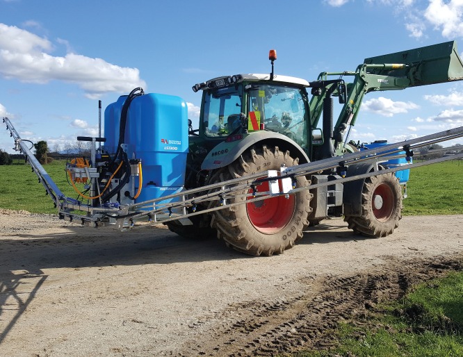 K Boom open on a tractor