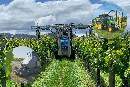 Smart Apply, Oxin and Collard machines in a vine