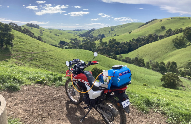Will's Weeds small deck mount sprayer in the West Gippsland Hills